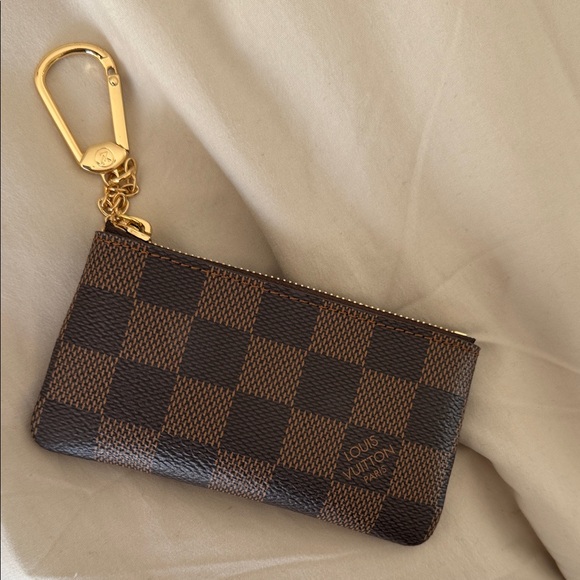 Louis Vuitton Brown Damier Key Pouch with Gold Chain - Picture 2 of 3